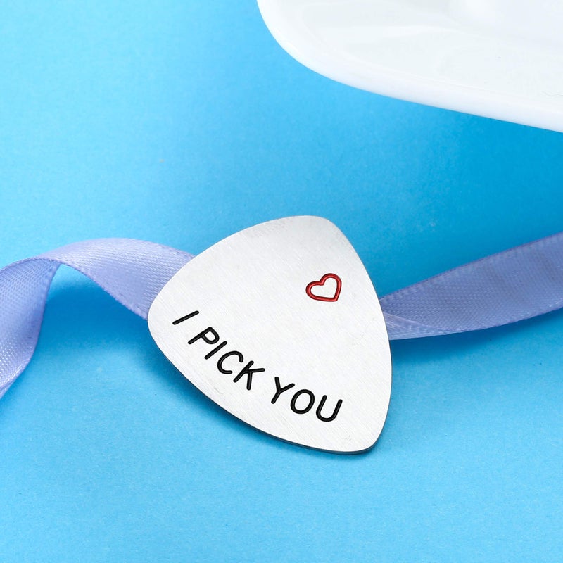 Nimteve Husband Boyfriend Gifts Guitar Picks Gifts for Musician Husband Boyfriend Dad, Valentine's Day Gift for Him, Wedding Anniversary Present for Men (I Pick You) - Image 4